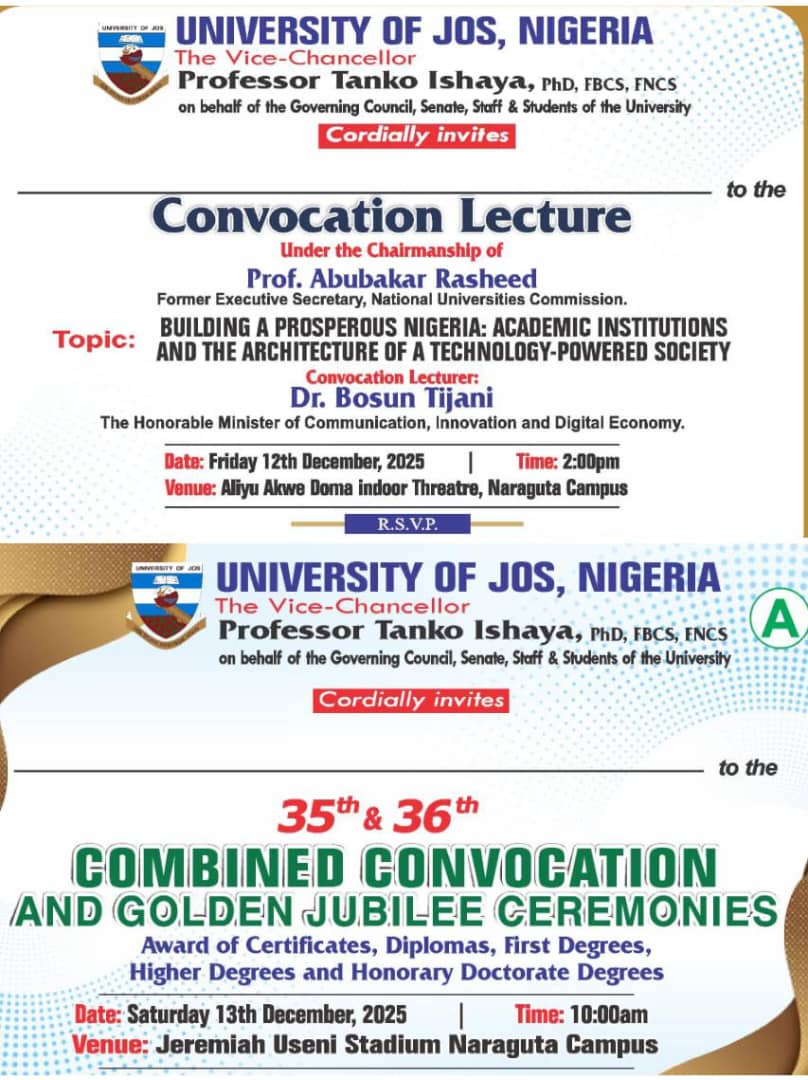 Invitation To The 35th And 36th Convocation Ceremony University Of